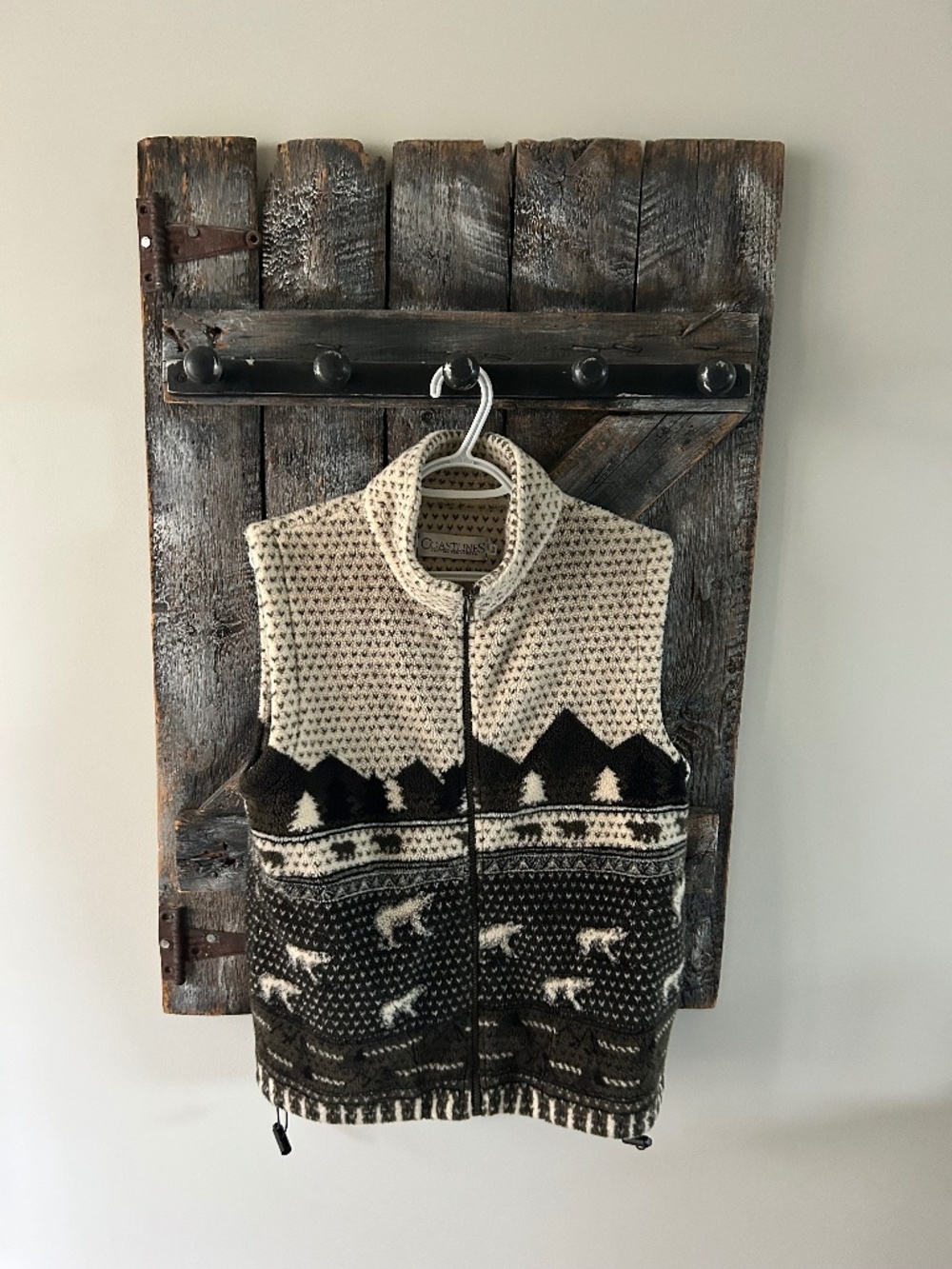 Women's Vintage Coastlines Full Zipper Animals & Mountains Fleece w/SidePockets